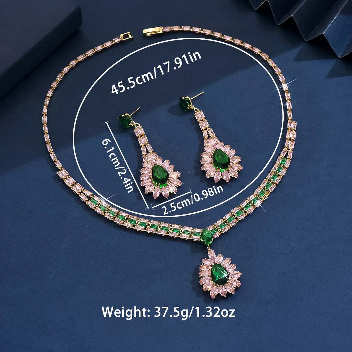 Bridal Accessories Fashion Necklace Earrings 2-piece Set Water Drop Diamond Jewelry Women's Simple Light Luxury Wholesale