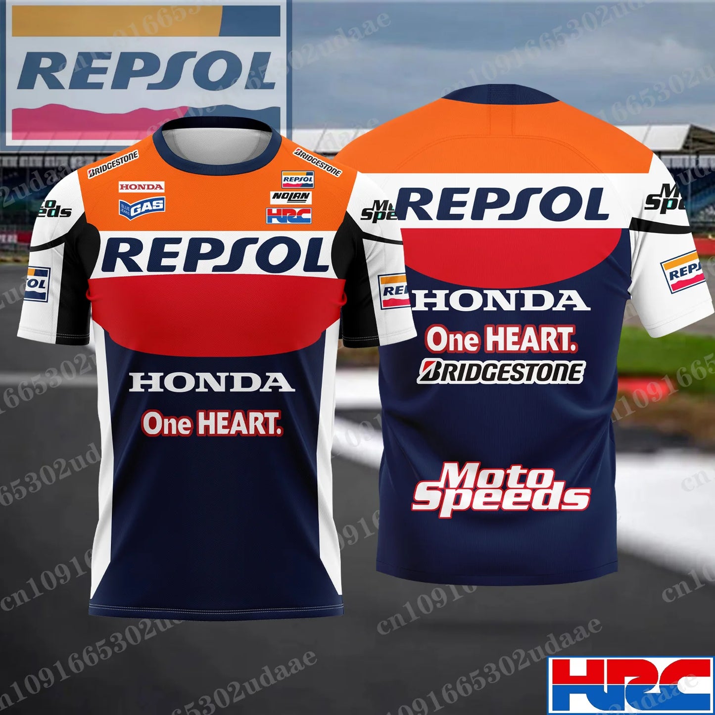Vintage Style REPSOL Honda Racing Men's Summer Breathable Sports T-Shirt Track Short Sleeve