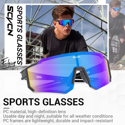 SCVCN New Outdoor Cycling Sunglasses Men Women MTB Driving Bike Glasses Sports Climbing Protective Glasses Bicycle UV400 Goggles
