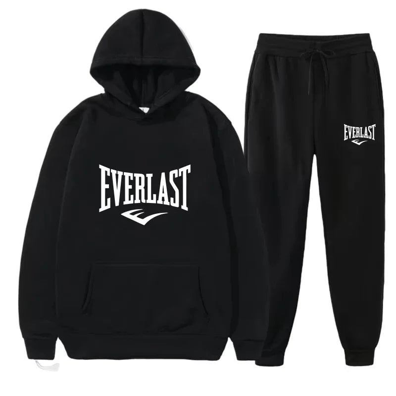 Leisure sports fitness sportswear running set Sports clothing shoulder straps Autumn-winter hooded set New men's clothing
