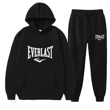Leisure sports fitness sportswear running set Sports clothing shoulder straps Autumn-winter hooded set New men's clothing
