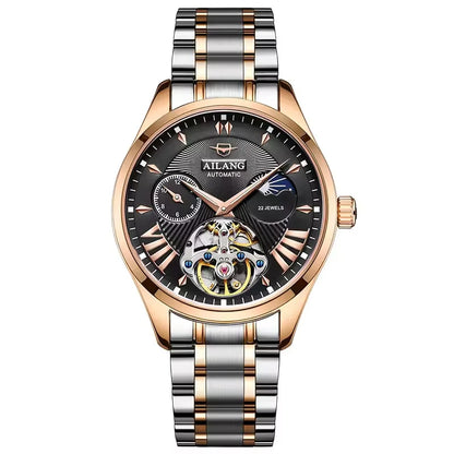 Reloj Hombre Watches Mens AILANG Top Brand Luxury Rose Gold Skeleton Tourbillon Automatic Mechanical Watch for Men Waterproof