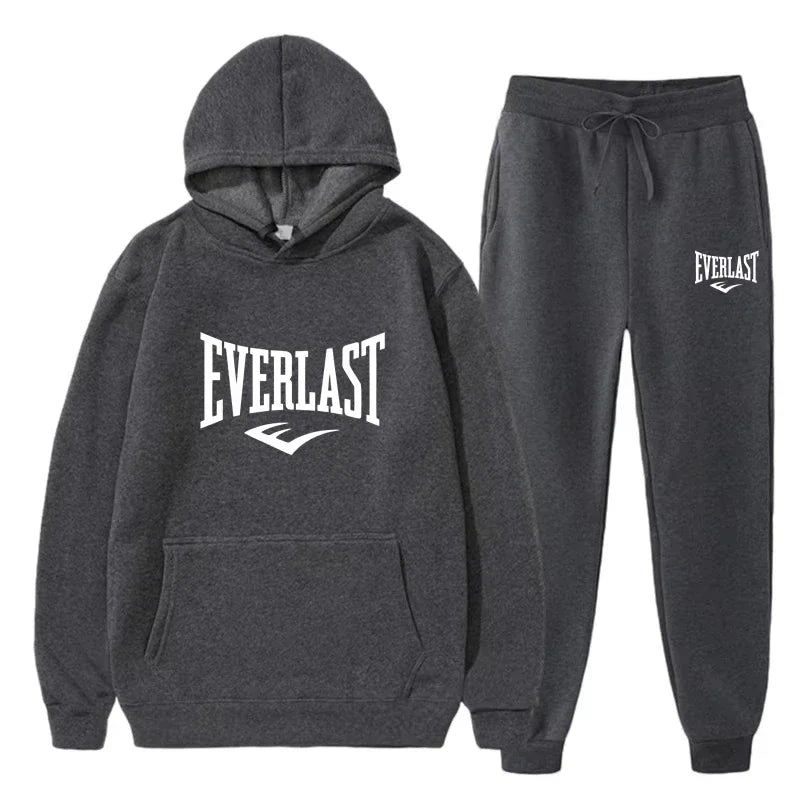 Leisure sports fitness sportswear running set Sports clothing shoulder straps Autumn-winter hooded set New men's clothing