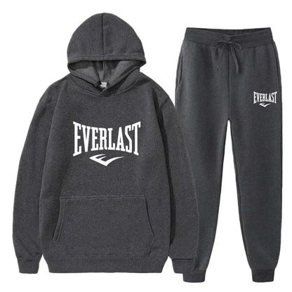 Leisure sports fitness sportswear running set Sports clothing shoulder straps Autumn-winter hooded set New men's clothing