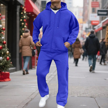 Mens Track Suits 2 Piece Set Sweatsuit Fleece Zip Up Hoodie and Sweatpants Jogging Suit Lounge Outfit  Ropa De Gym para Hombre