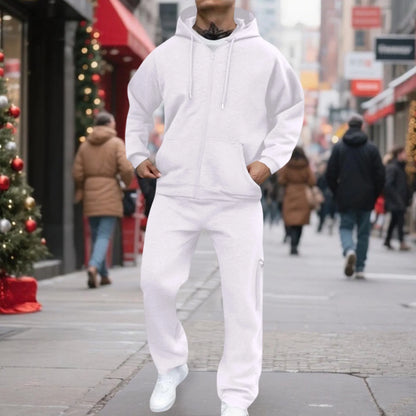 Mens Track Suits 2 Piece Set Sweatsuit Fleece Zip Up Hoodie and Sweatpants Jogging Suit Lounge Outfit  Ropa De Gym para Hombre