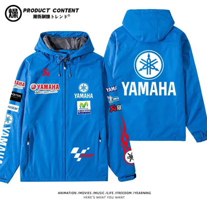 2025 new Yamaha motorcycle fleet high-end hooded top men's and women's waterproof outdoor jacket autumn and winter assault fashi
