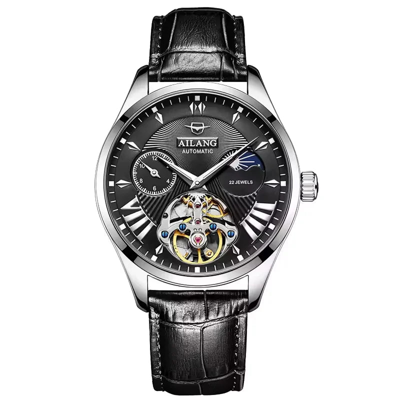 Reloj Hombre Watches Mens AILANG Top Brand Luxury Rose Gold Skeleton Tourbillon Automatic Mechanical Watch for Men Waterproof