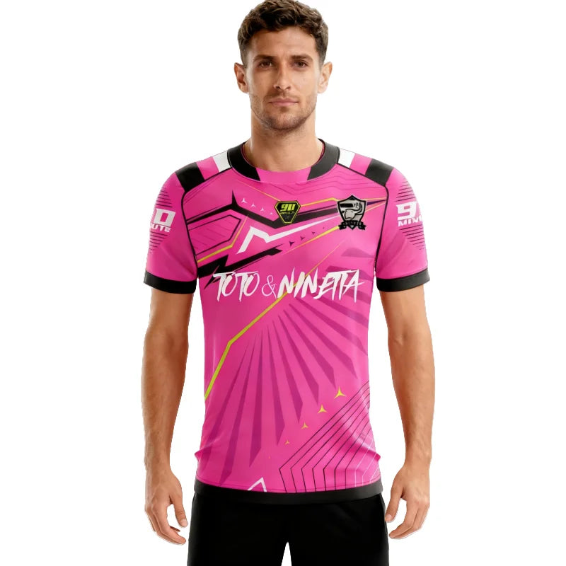 2025 New Summer Men's T-Shirt Maillot 90 Minute Toto & Ninetta Double Side Print Short Sleeve Oversize Breathable Quick Dry Tops