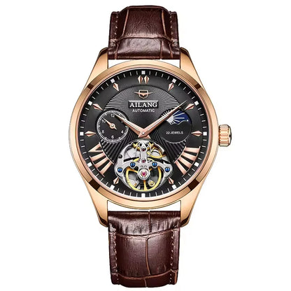 Reloj Hombre Watches Mens AILANG Top Brand Luxury Rose Gold Skeleton Tourbillon Automatic Mechanical Watch for Men Waterproof