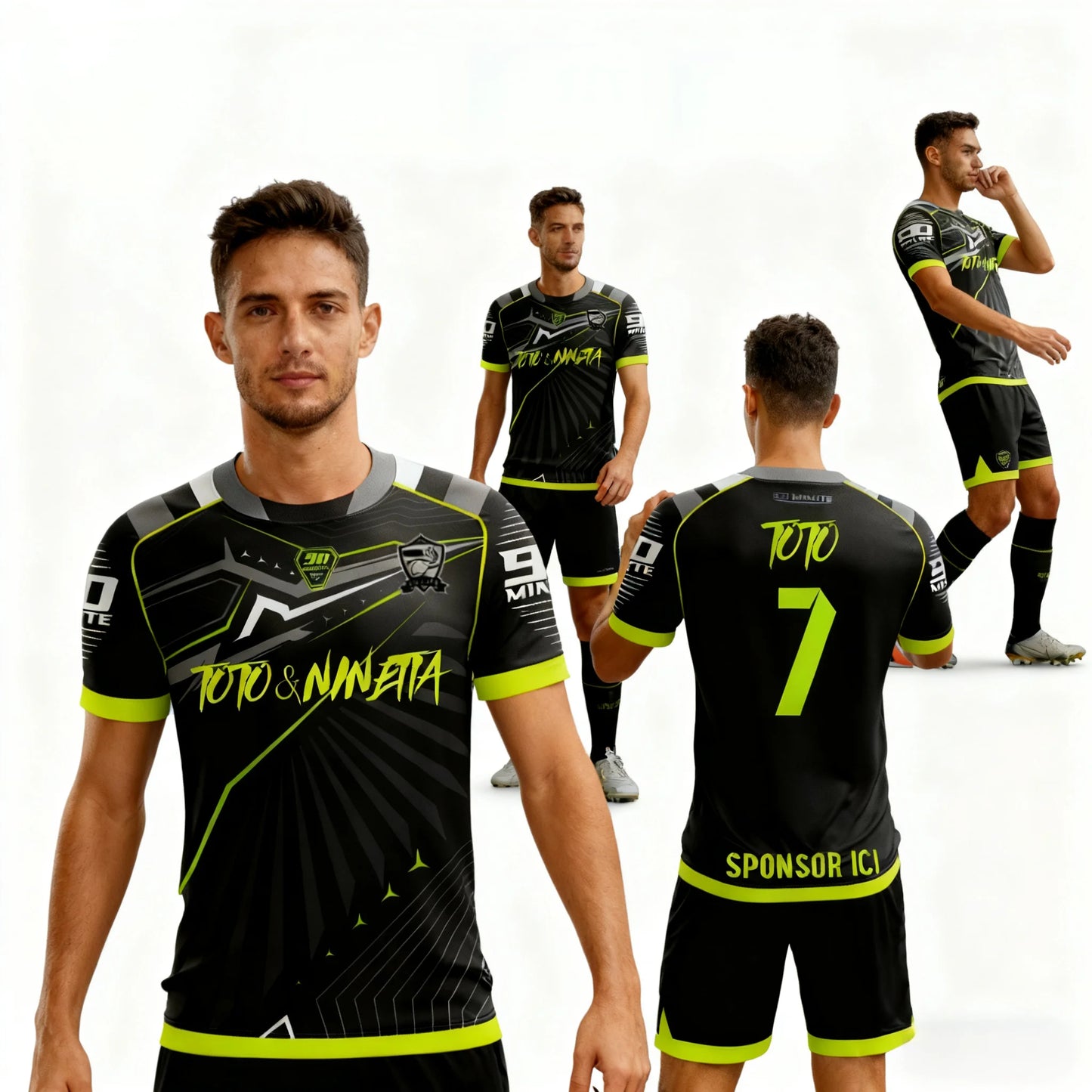2025 New Summer Men's T-Shirt Maillot 90 Minute Toto & Ninetta Double Side Print Short Sleeve Oversize Breathable Quick Dry Tops