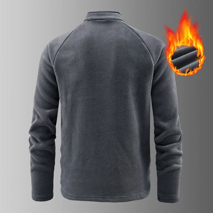 Autunm Winter Polar Fleece Sweatshirt for Men Thick Warm Stand Up Collar Half Zip Casual Base Layer Man Long Sleeve Sweater Man