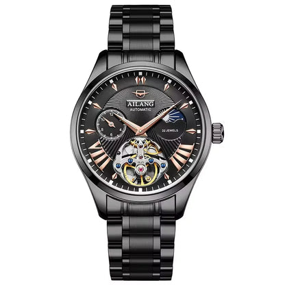 Reloj Hombre Watches Mens AILANG Top Brand Luxury Rose Gold Skeleton Tourbillon Automatic Mechanical Watch for Men Waterproof
