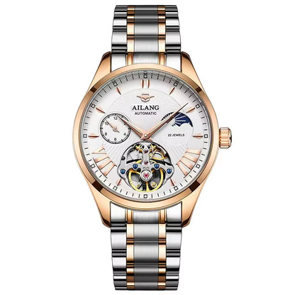 Reloj Hombre Watches Mens AILANG Top Brand Luxury Rose Gold Skeleton Tourbillon Automatic Mechanical Watch for Men Waterproof