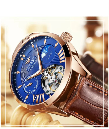 Reloj Hombre Watches Mens AILANG Top Brand Luxury Rose Gold Skeleton Tourbillon Automatic Mechanical Watch for Men Waterproof