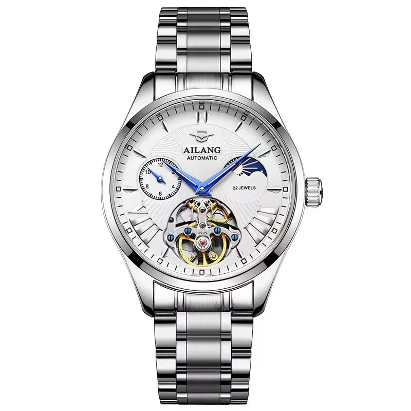 Reloj Hombre Watches Mens AILANG Top Brand Luxury Rose Gold Skeleton Tourbillon Automatic Mechanical Watch for Men Waterproof