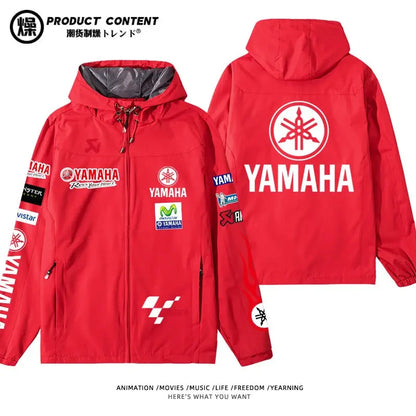 2025 new Yamaha motorcycle fleet high-end hooded top men's and women's waterproof outdoor jacket autumn and winter assault fashi