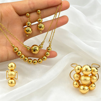 Fashion Women Necklace Bracelet Earrings Ring Dubai Jewelry Sets African Elegant Jewellery Set Bridal Wedding Party Gift