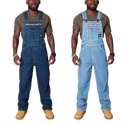 Mens Jeans Cargo Trousers Overalls for Men Fashion Denim Jumpsuit Oversized Bib Pants Men's Clothing Straight Streetwear