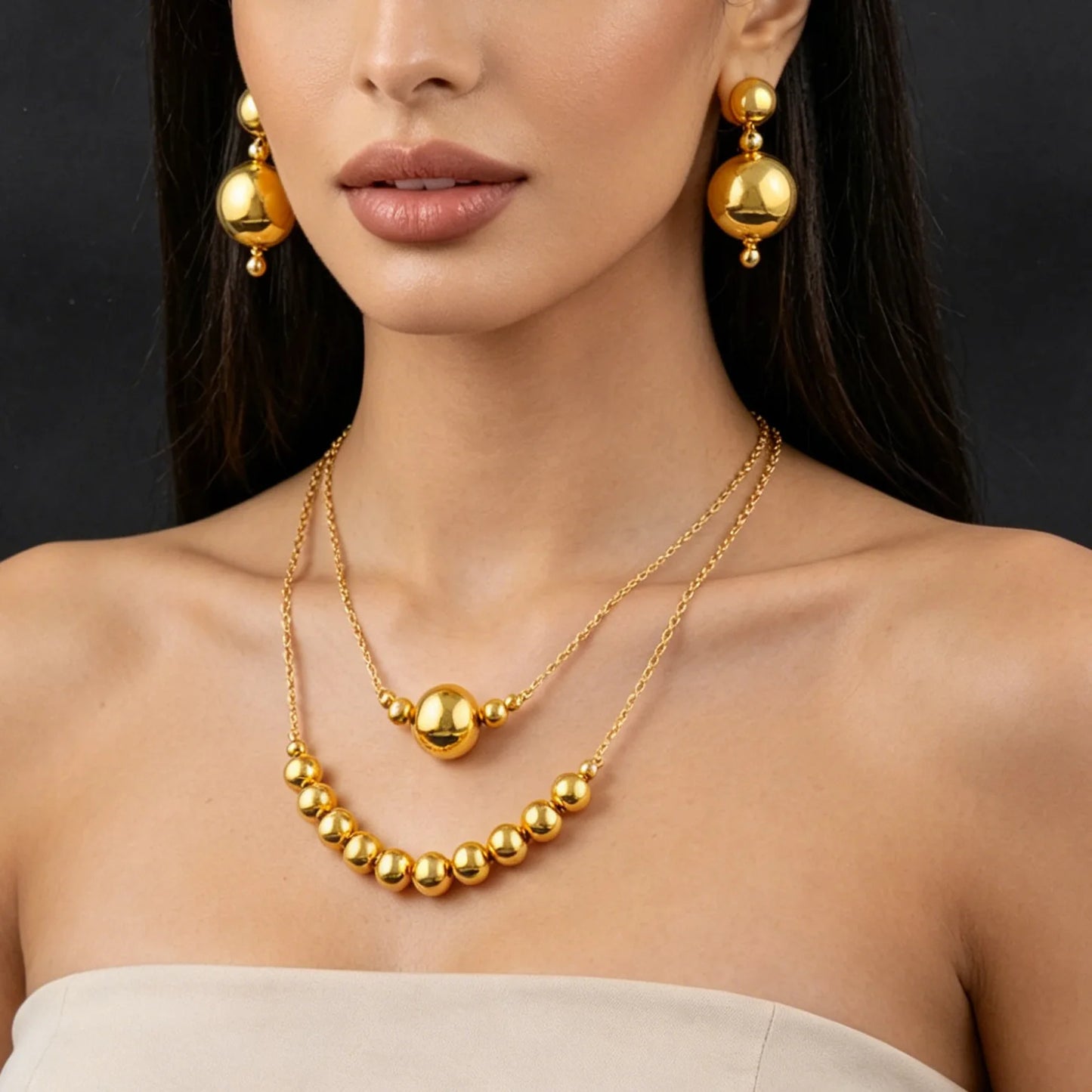 Fashion Women Necklace Bracelet Earrings Ring Dubai Jewelry Sets African Elegant Jewellery Set Bridal Wedding Party Gift