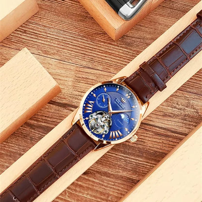 Reloj Hombre Watches Mens AILANG Top Brand Luxury Rose Gold Skeleton Tourbillon Automatic Mechanical Watch for Men Waterproof