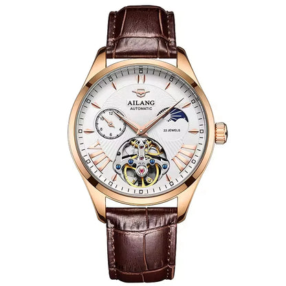 Reloj Hombre Watches Mens AILANG Top Brand Luxury Rose Gold Skeleton Tourbillon Automatic Mechanical Watch for Men Waterproof