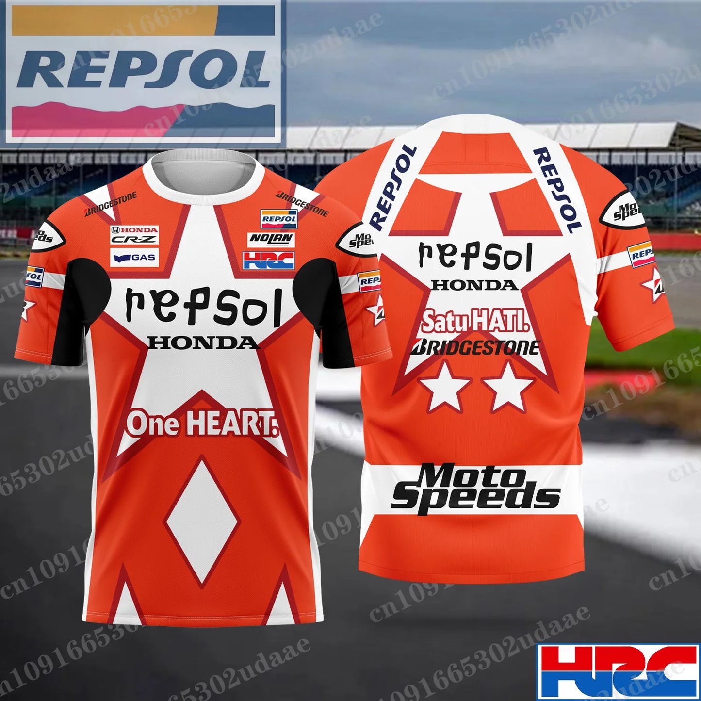 Vintage Style REPSOL Honda Racing Men's Summer Breathable Sports T-Shirt Track Short Sleeve
