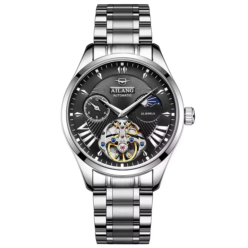 Reloj Hombre Watches Mens AILANG Top Brand Luxury Rose Gold Skeleton Tourbillon Automatic Mechanical Watch for Men Waterproof