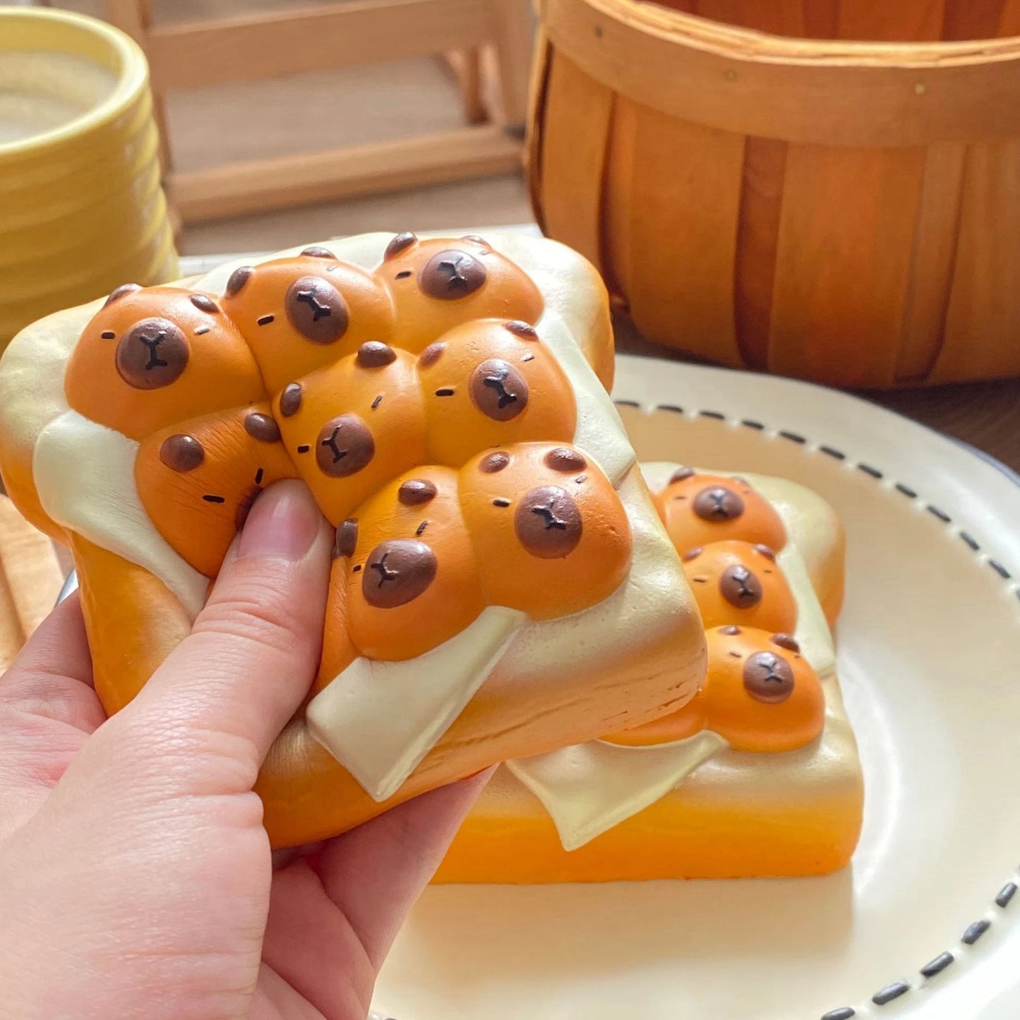Christmas Gifts Capybara Toast Bread Slow Rising Squeeze Toy Pop Bubble Stress Relief Squishy Toys