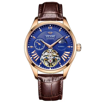 Reloj Hombre Watches Mens AILANG Top Brand Luxury Rose Gold Skeleton Tourbillon Automatic Mechanical Watch for Men Waterproof