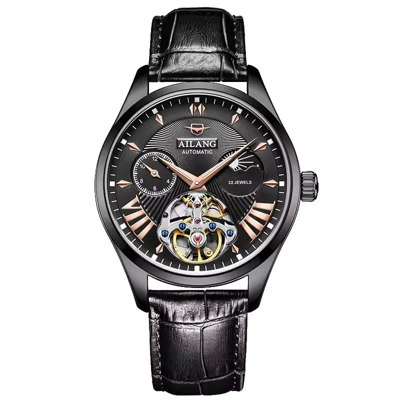 Reloj Hombre Watches Mens AILANG Top Brand Luxury Rose Gold Skeleton Tourbillon Automatic Mechanical Watch for Men Waterproof