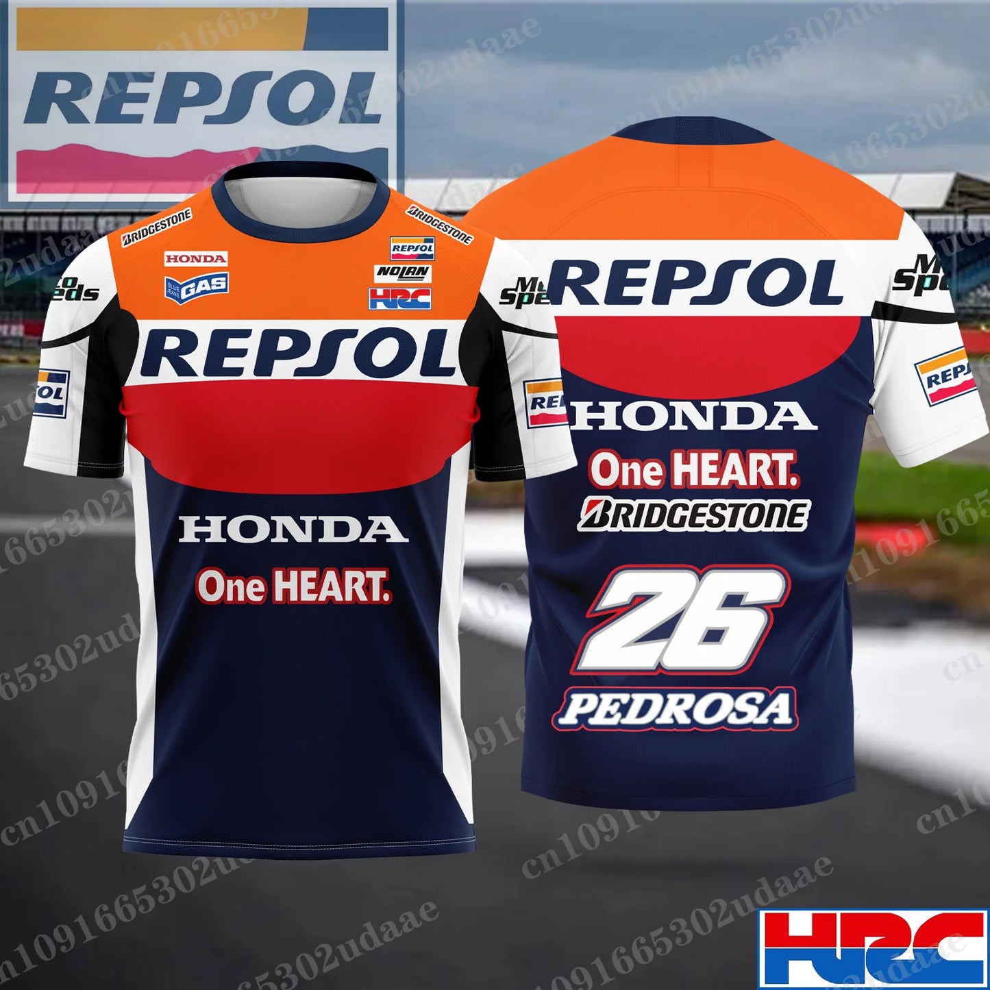 Vintage Style REPSOL Honda Racing Men's Summer Breathable Sports T-Shirt Track Short Sleeve